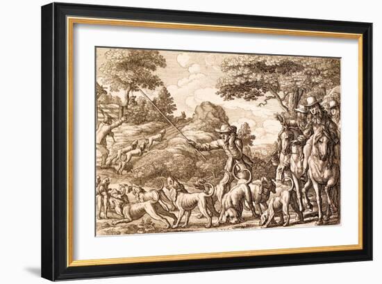 Hare Hunting, Engraved by Wenceslaus Hollar, 1671-Francis Barlow-Framed Giclee Print