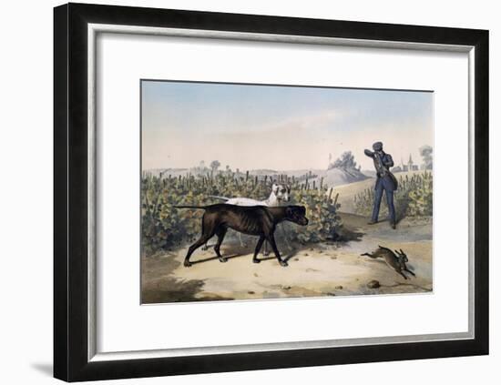 Hare Hunting with English Pointers and Lithograph by Le Pan-null-Framed Giclee Print