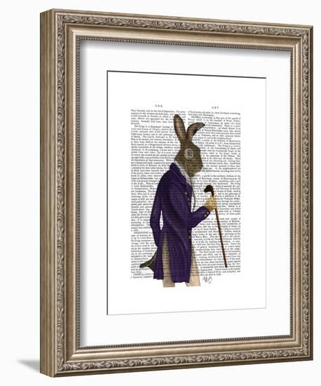 Hare in Purple Coat-Fab Funky-Framed Art Print