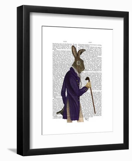 Hare in Purple Coat-Fab Funky-Framed Art Print