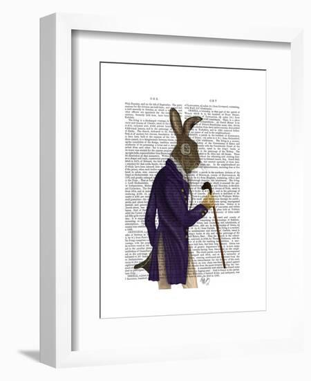 Hare in Purple Coat-Fab Funky-Framed Art Print