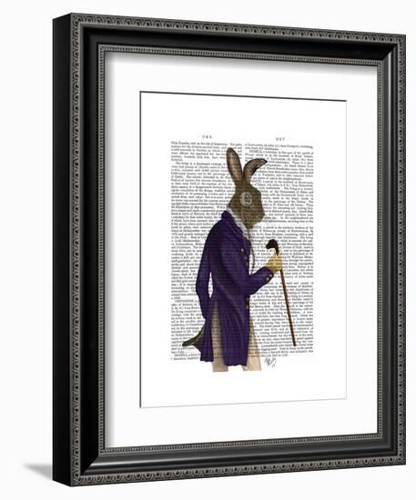 Hare in Purple Coat-Fab Funky-Framed Art Print