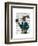 Hare in Turquoise Coat-Fab Funky-Framed Art Print