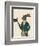 Hare in Turquoise Coat-Fab Funky-Framed Art Print