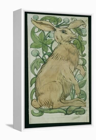 Hare (W/C on Paper)-William De Morgan-Framed Premier Image Canvas