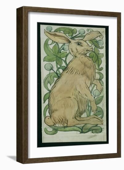 Hare (W/C on Paper)-William De Morgan-Framed Giclee Print