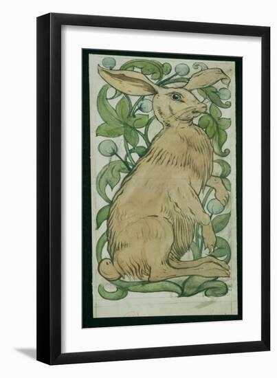 Hare (W/C on Paper)-William De Morgan-Framed Giclee Print