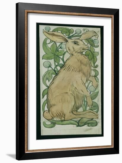 Hare (W/C on Paper)-William De Morgan-Framed Giclee Print