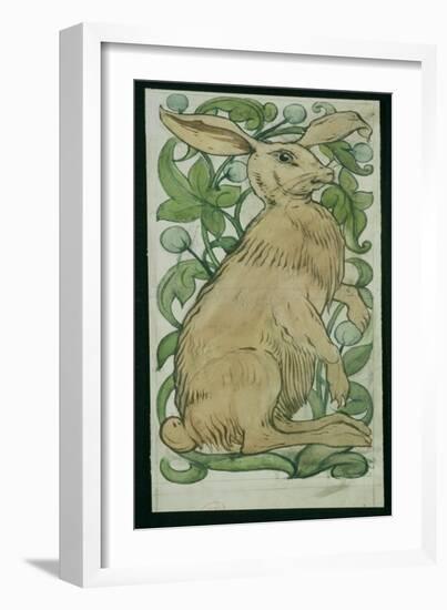 Hare (W/C on Paper)-William De Morgan-Framed Giclee Print