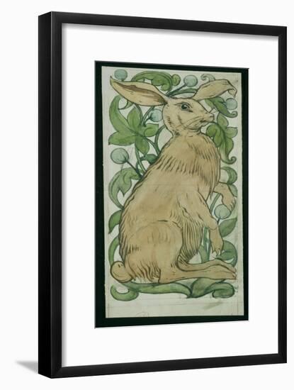 Hare (W/C on Paper)-William De Morgan-Framed Giclee Print