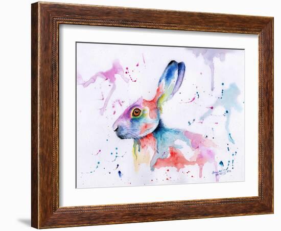 Hare Watercolour-Sarah Stribbling-Framed Art Print