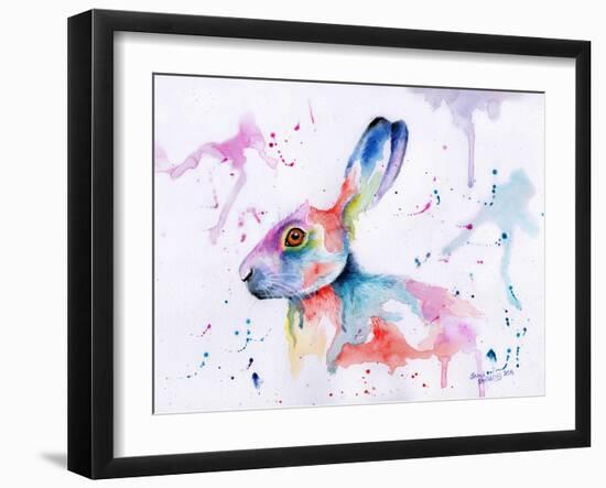 Hare Watercolour-Sarah Stribbling-Framed Art Print