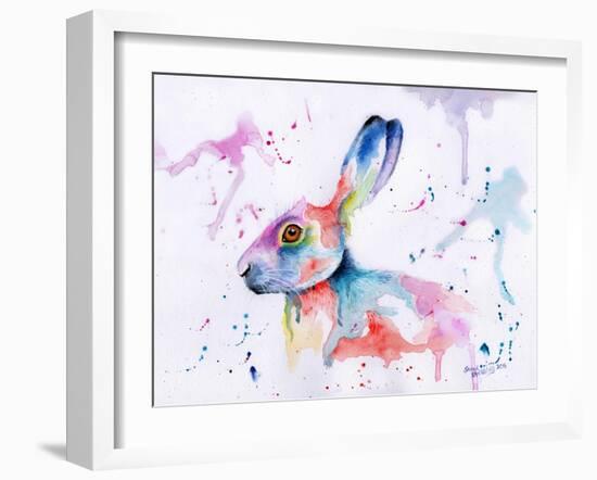 Hare Watercolour-Sarah Stribbling-Framed Art Print