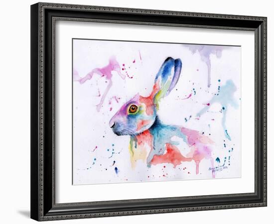 Hare Watercolour-Sarah Stribbling-Framed Art Print