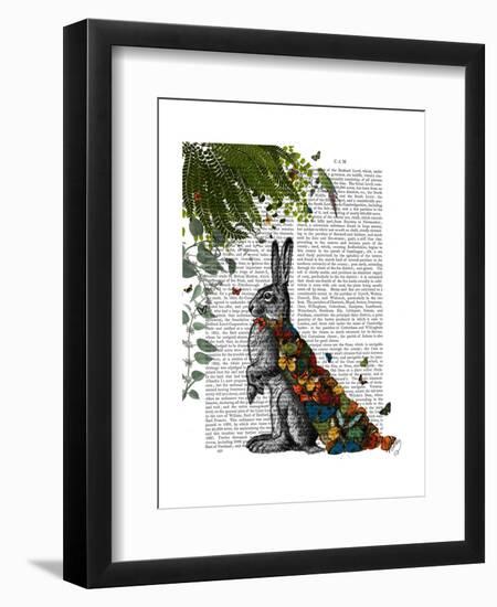 Hare with Butterfly Cloak-Fab Funky-Framed Art Print