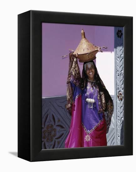 Harerge Province, Harar, an Harari Girl in Wedding Attire, Ethiopia-Nigel Pavitt-Framed Premier Image Canvas