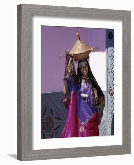 Harerge Province, Harar, an Harari Girl in Wedding Attire, Ethiopia-Nigel Pavitt-Framed Photographic Print