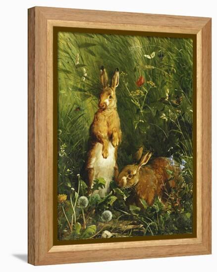 Hares, 1878-Olaf August Hermansen-Framed Premier Image Canvas