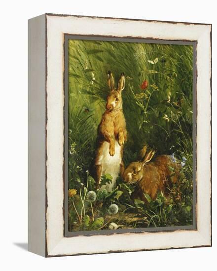 Hares, 1878-Olaf August Hermansen-Framed Premier Image Canvas