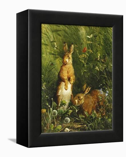 Hares, 1878-Olaf August Hermansen-Framed Premier Image Canvas