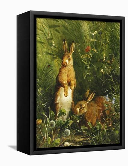 Hares, 1878-Olaf August Hermansen-Framed Premier Image Canvas