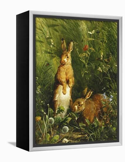 Hares, 1878-Olaf August Hermansen-Framed Premier Image Canvas