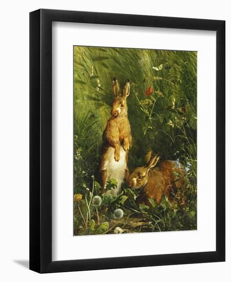 Hares, 1878-Olaf August Hermansen-Framed Giclee Print