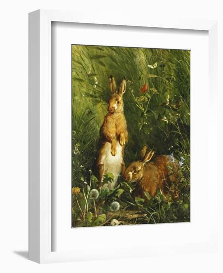 Hares, 1878-Olaf August Hermansen-Framed Giclee Print