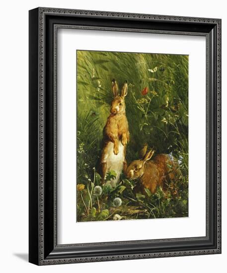 Hares, 1878-Olaf August Hermansen-Framed Giclee Print