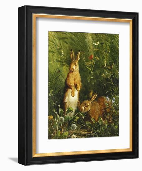 Hares, 1878-Olaf August Hermansen-Framed Giclee Print