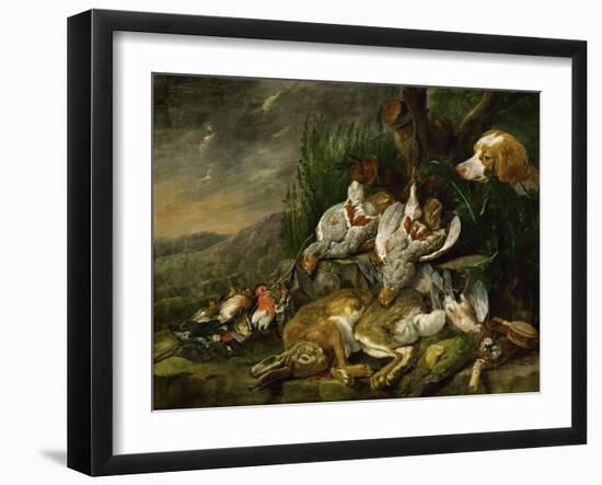 Hares and fowl (the bag) watched by a dog-Jan Fyt-Framed Giclee Print