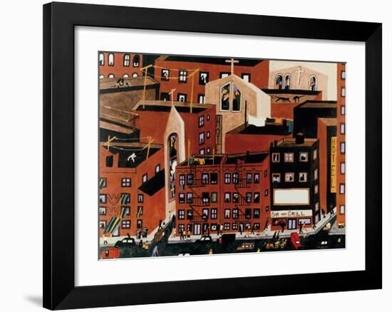 Harlem, 1942-Jacob Lawrence-Framed Art Print