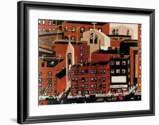 Harlem, 1942-Jacob Lawrence-Framed Art Print