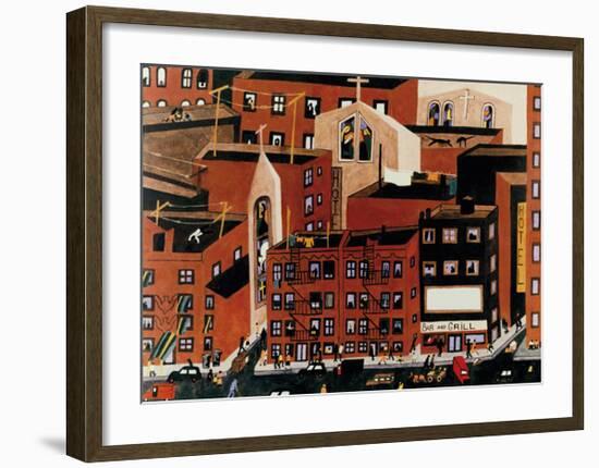 Harlem, 1942-Jacob Lawrence-Framed Art Print