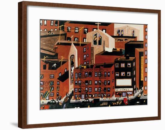 Harlem, 1942-Jacob Lawrence-Framed Art Print