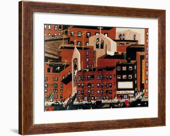 Harlem, 1942-Jacob Lawrence-Framed Giclee Print