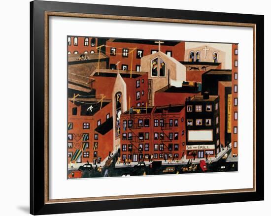 Harlem, 1942-Jacob Lawrence-Framed Giclee Print