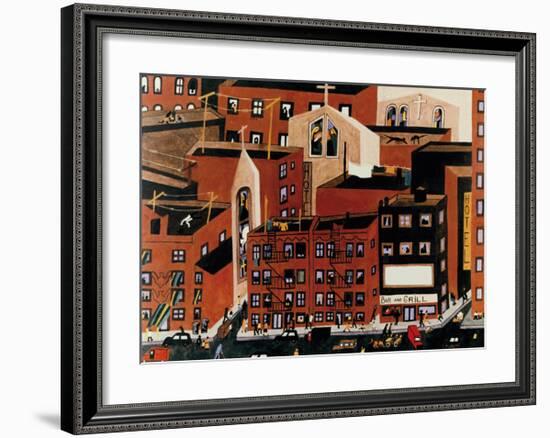 Harlem, 1942-Jacob Lawrence-Framed Giclee Print