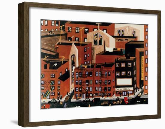 Harlem, 1942-Jacob Lawrence-Framed Giclee Print