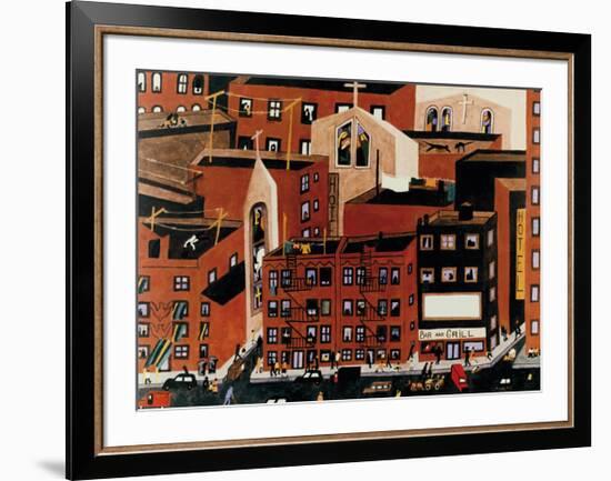 Harlem, 1942-Jacob Lawrence-Framed Giclee Print