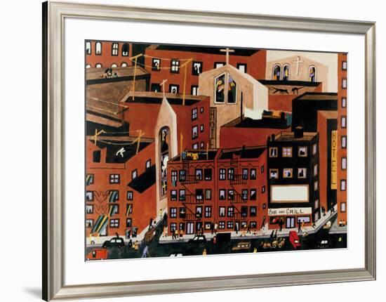 Harlem, 1942-Jacob Lawrence-Framed Giclee Print