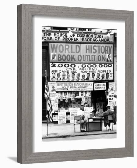 Harlem Bookstore Named 'The House of Common Sense and the Home of Proper Propaganda'-null-Framed Photo