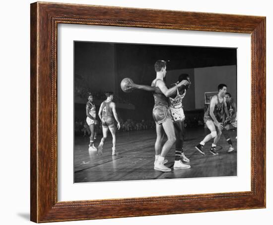 Harlem Globetrotters Playing a Basketball Game-J^ R^ Eyerman-Framed Premium Photographic Print