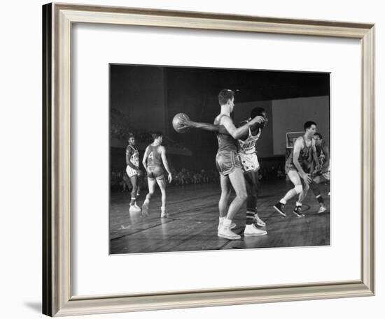 Harlem Globetrotters Playing a Basketball Game-J^ R^ Eyerman-Framed Premium Photographic Print