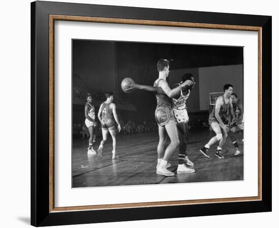 Harlem Globetrotters Playing a Basketball Game-J^ R^ Eyerman-Framed Premium Photographic Print