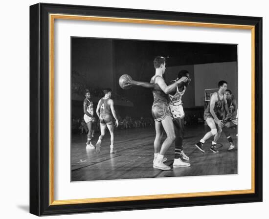 Harlem Globetrotters Playing a Basketball Game-J^ R^ Eyerman-Framed Premium Photographic Print