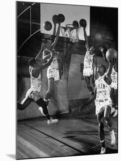 Harlem Globetrotters Playing in a Basketball Game-J^ R^ Eyerman-Mounted Premium Photographic Print