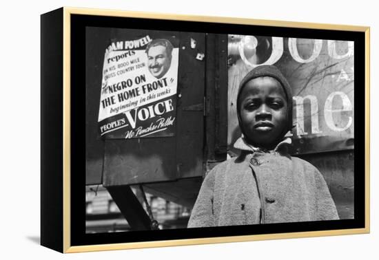 Harlem Newsboy-Gordon Parks-Framed Stretched Canvas