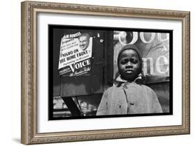 Harlem Newsboy-Gordon Parks-Framed Art Print