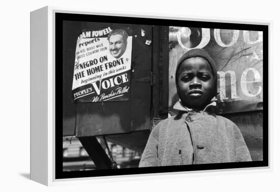 Harlem Newsboy-Gordon Parks-Framed Stretched Canvas